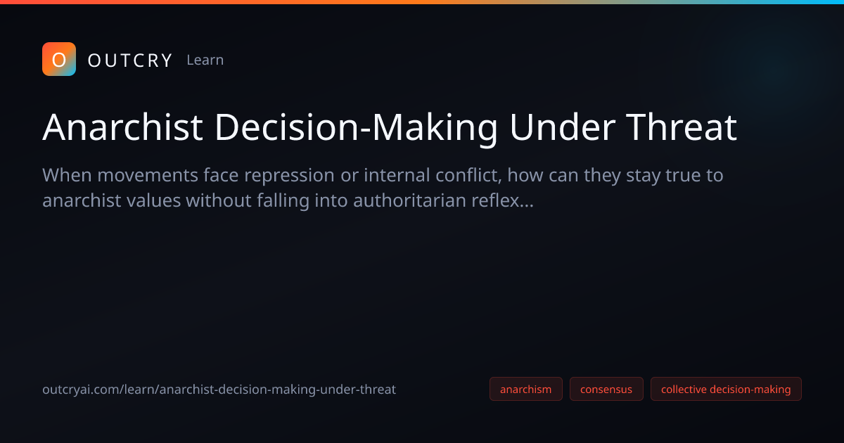 Anarchist Decision-Making Under Threat Strategy Guide - Outcry AI