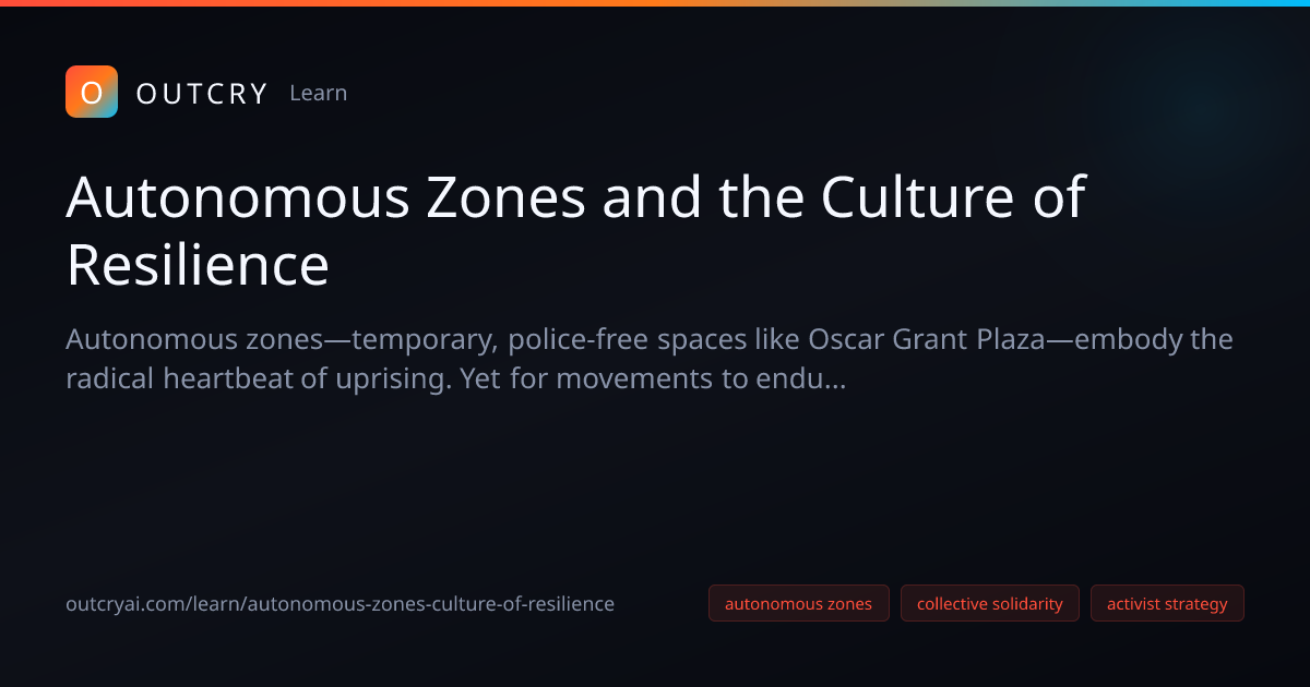 Autonomous Zones and the Culture of Resilience - Outcry AI