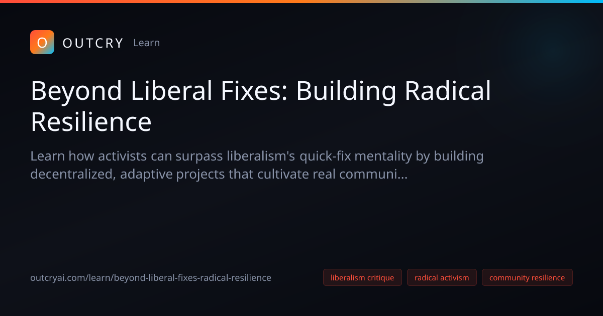 Beyond Liberal Fixes: Building Radical Resilience - Outcry AI