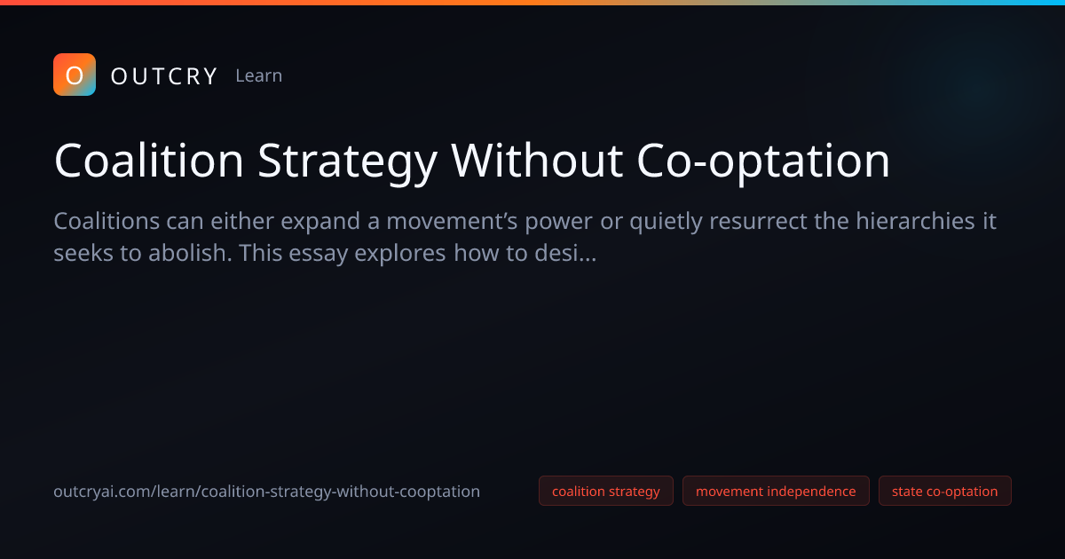 Coalition Strategy Without Co-optation Strategy Guide - Outcry AI