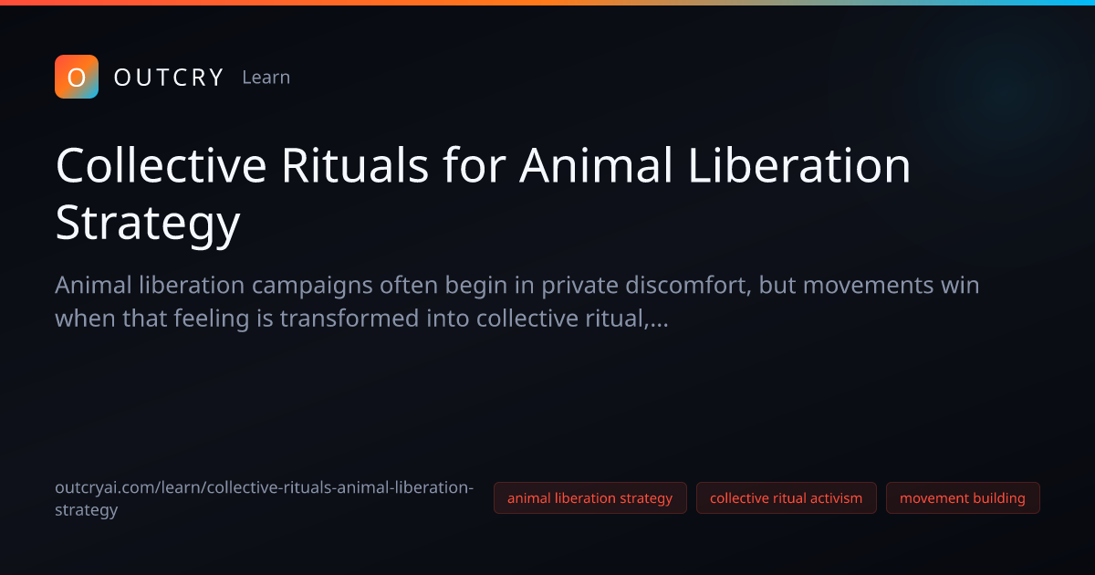 Animal Liberation Strategy Through Collective Rituals - Outcry AI