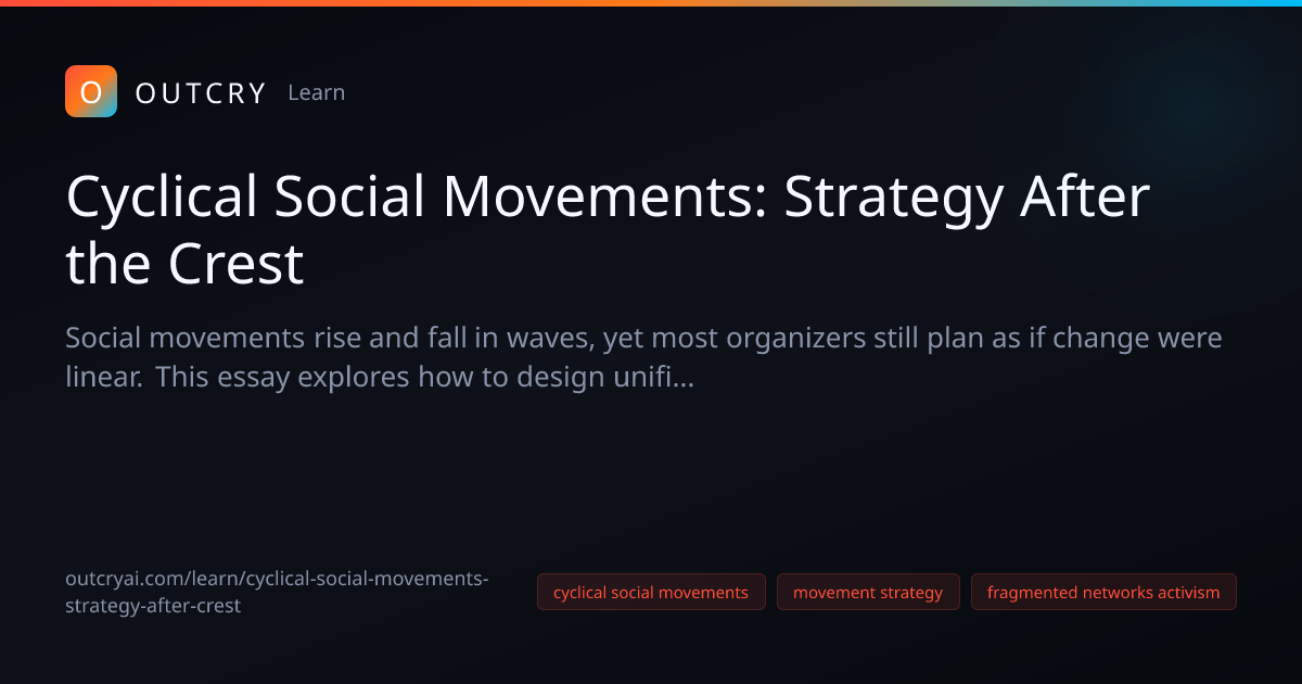 Cyclical Social Movements Strategy Guide: movement strategy - Outcry AI