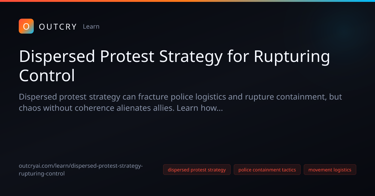 Dispersed Protest Strategy for Rupturing for Activists - Outcry AI