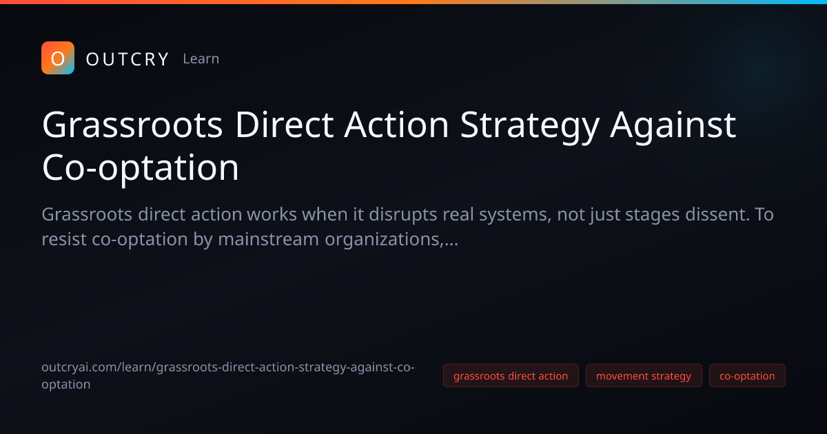 Grassroots Direct Action Strategy and for Activists - Outcry AI