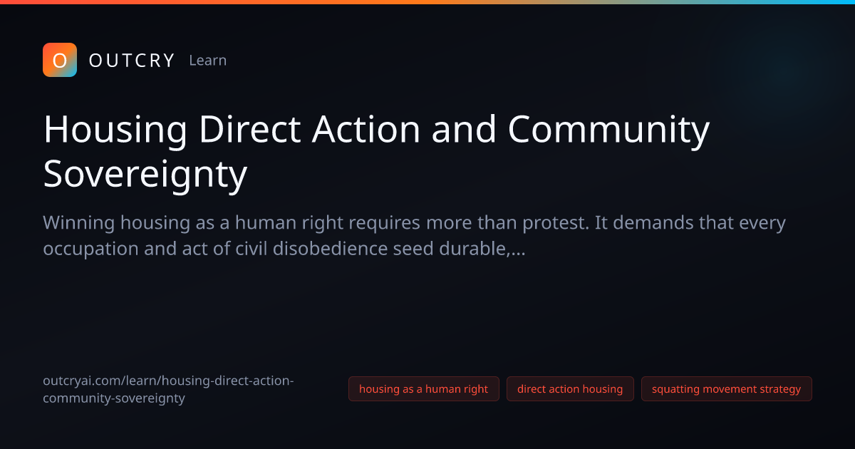 Housing Direct Action and Community Power Strategy Guide - Outcry AI