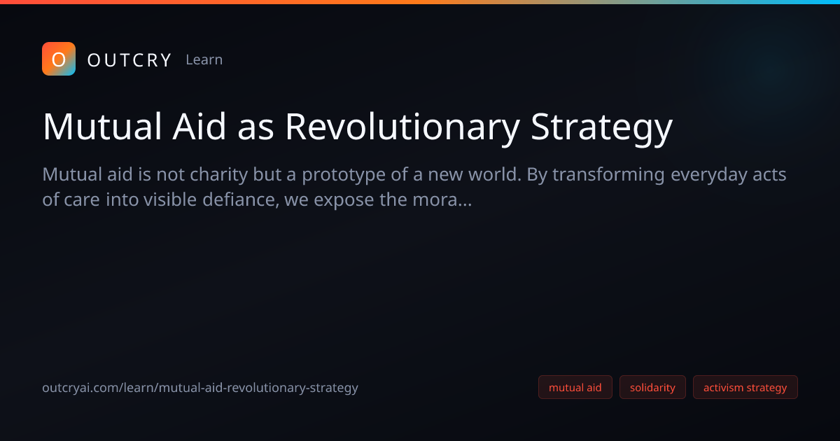 Mutual Aid as Revolutionary Strategy Strategy Guide - Outcry AI