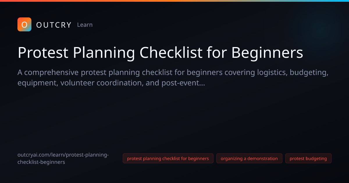 Protest Planning Checklist for Beginners - Outcry AI