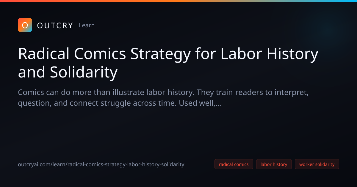 Radical Comics Strategy for Labor History: worker solidarity - Outcry AI