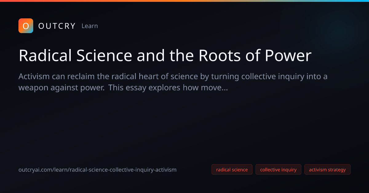 Radical Science and the Roots of Power - Outcry AI