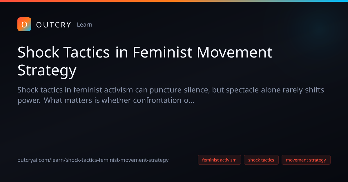 Shock Tactics in Feminist Movement Strategy Strategy Guide - Outcry AI