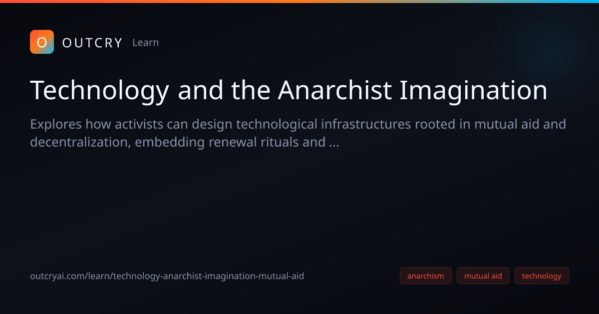 Technology and Anarchist Mutual Aid Strategy: anarchism - Outcry AI